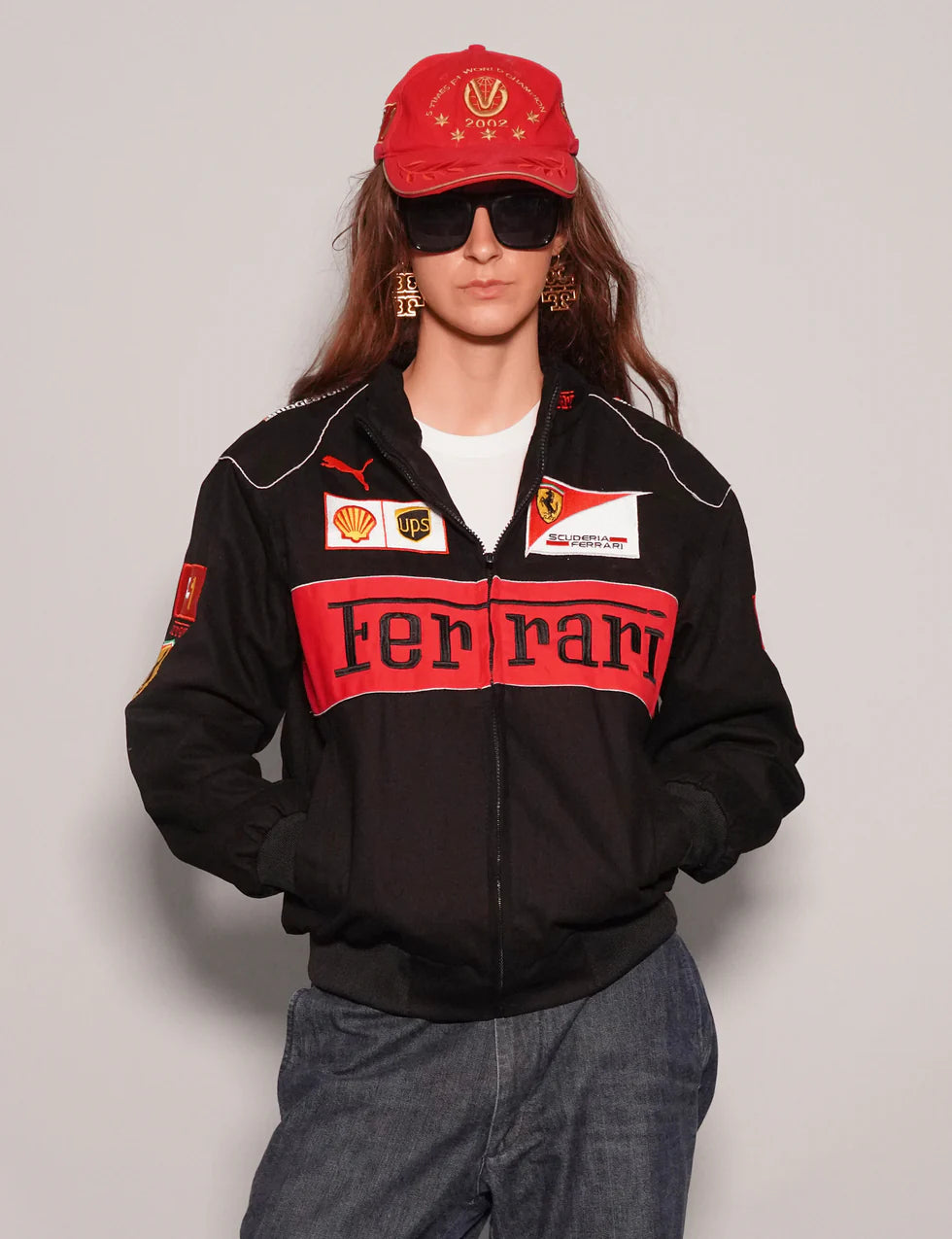 GLOID Black Grand Prix Racing Jacket – Ferrari-Inspired Design
