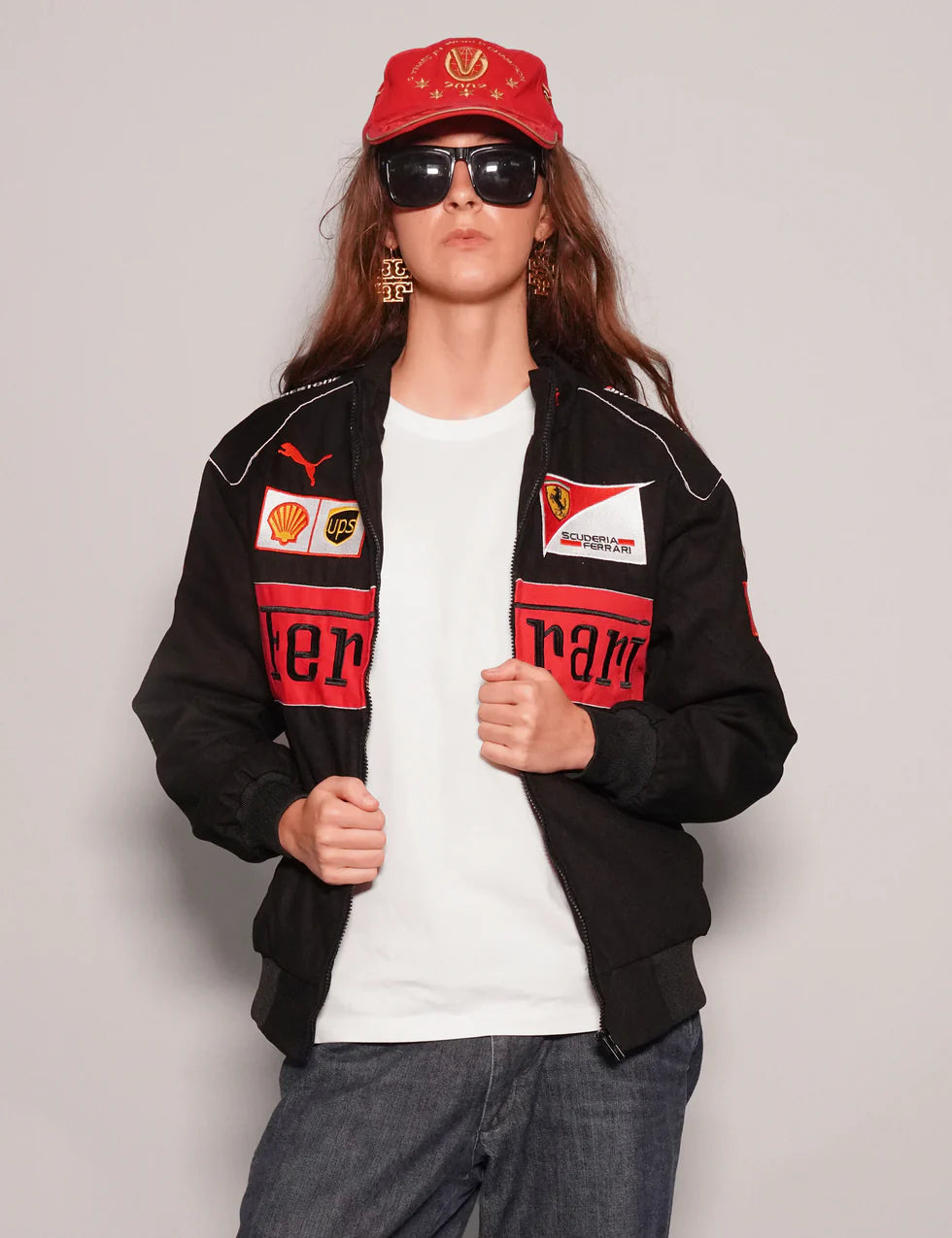 GLOID Black Grand Prix Racing Jacket – Ferrari-Inspired Design