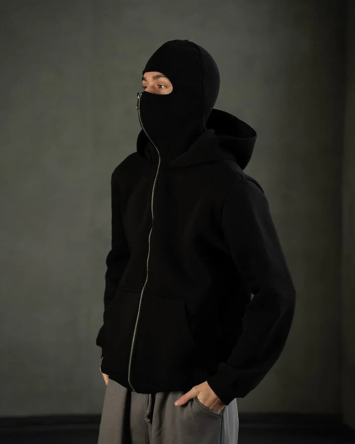 Black Balaclava Hoodie – GLOID Stealth Comfort Edition